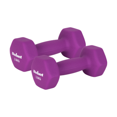 Činky REBEL ACTIVE RBA-2330-2.5 liatinové neoprénové HEX 2x2.5kg