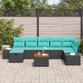 vidaXL Súprava záhradných pohoviek 8 ks Čierna polyratan