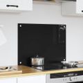 vidaXL Kuchynský obklad Čierna 70 x 50 cm tvrdené sklo