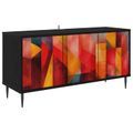 vidaXL TV skrinka HEESCH 102 x 33 x 51 cm Čierny dub Kompozitné drevo