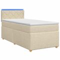 vidaXL Posteľ boxspring s matracom Krémová 90 x 190 cm Látka