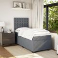 vidaXL Posteľný rám boxspring s matracom tmavosivý 90x200 cm zamat