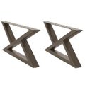 vidaXL Nohy konferenčného stolíka 2 ks, prírodná oceľ 70 x (30-31,3) cm, oceľ