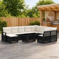 vidaXL Súprava záhradných pohoviek 11 ks Čierna a krémová biela