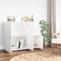 vidaXL Komoda biela 91x29,5x75 cm spracované drevo