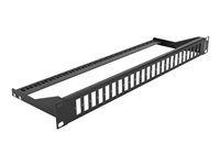 Patch panel (zaslepovací) - montáž do racku - čierna - 1U - 19" - 24 portov