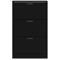 vidaXL Botník čierny 63x24x103 cm spracované drevo