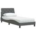 vidaXL Posteľ s matracom tmavosivá 90x200 cm látka