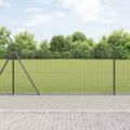 vidaXL Zvarené drôtené pletivo s betónovým základom 25 x 1,4 m Sivá