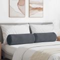 vidaXL Podložkové vankúše 2 pcs Tmavo šedá Ø 25 x 70 cm