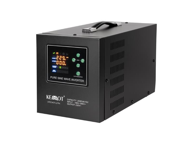 Zdroj záložný KEMOT PROsinus-2000 12V 230V 2000VA 1200W Black URZ3407-LFP4
