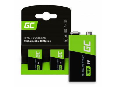 Green Cell GR18 nabíjateľné batérie 2x 9V HF9 Ni-MH 250 mAh