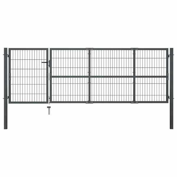 vidaXL Záhradná brána so stĺpikmi oceľová 350x100 cm antracitová