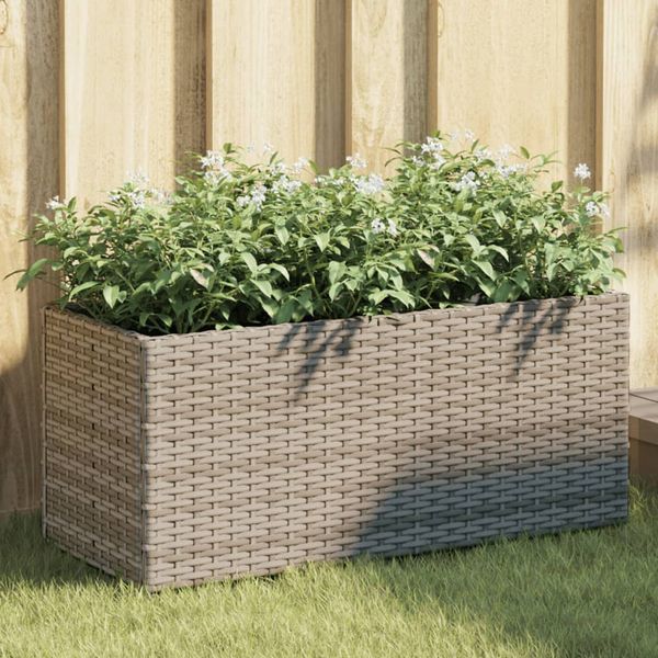 vidaXL Záhradné kvetináče 2 nádoby 2 ks sivé 72x30x32 cm polyratan