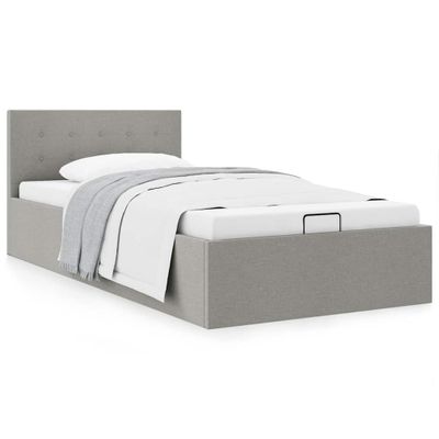 vidaXL Hydraulický posteľný rám+úložný priestor, látka 100x200 cm
