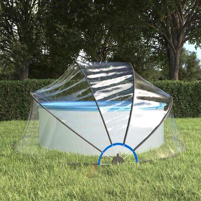 vidaXL Bazénová kupola okrúhla 315x158 cm PVC
