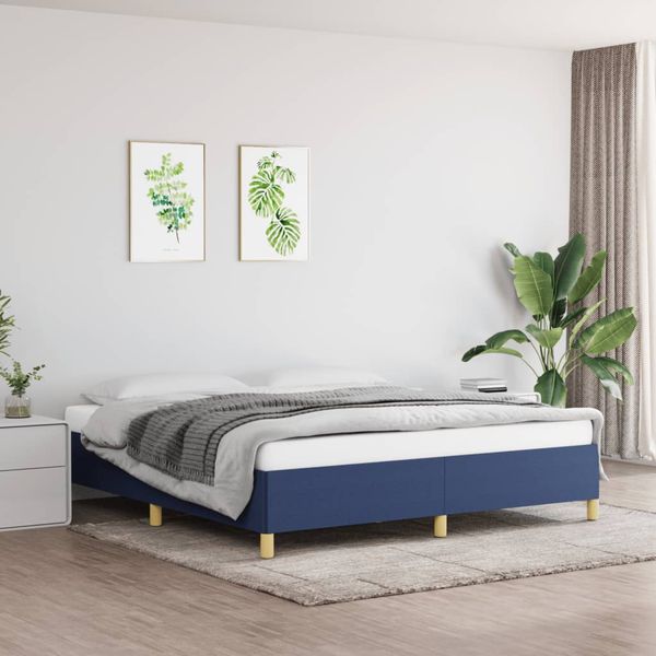 vidaXL Posteľný rám s boxspringommodrá 160x200 cm látka