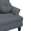 vidaXL Lavica s vankúšmi, tmavosivá, 120,5x65x75 cm, zamat
