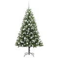 vidaXL Umelý vianočný stromček s umelým snehom 150 LED Teplá biela