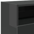 vidaXL TV skrinka s LED svetlami lesklá sivá 120x30x50 cm