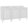 vidaXL Gastro pracovný stôl so skrinkami 180x60x96 cm nehrdzavejúca oceľ