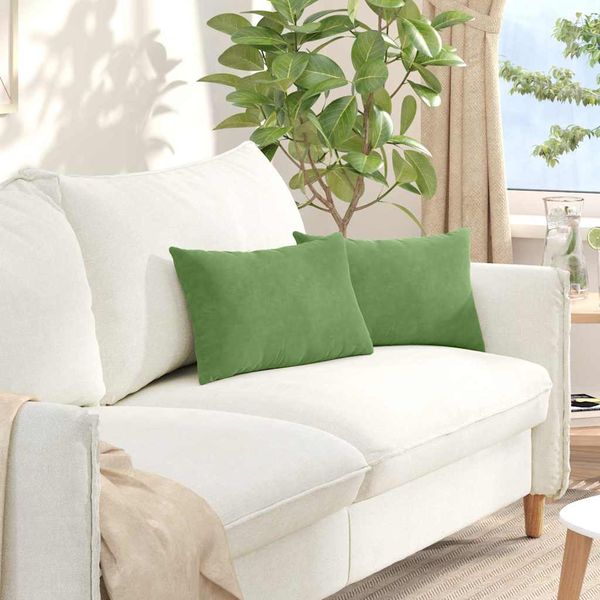 vidaXL Vankúše na pohovku 2 pcs Svetlo zelená 50 x 30 cm