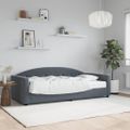 vidaXL Denná posteľ s matracom tmavosivá 90x200 cm zamat