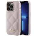 Puzdro Guess pre iPhone 15 Pro 6,1" GUHCP15LPSQSQSP ružové HC PU Quilted Metal Logo