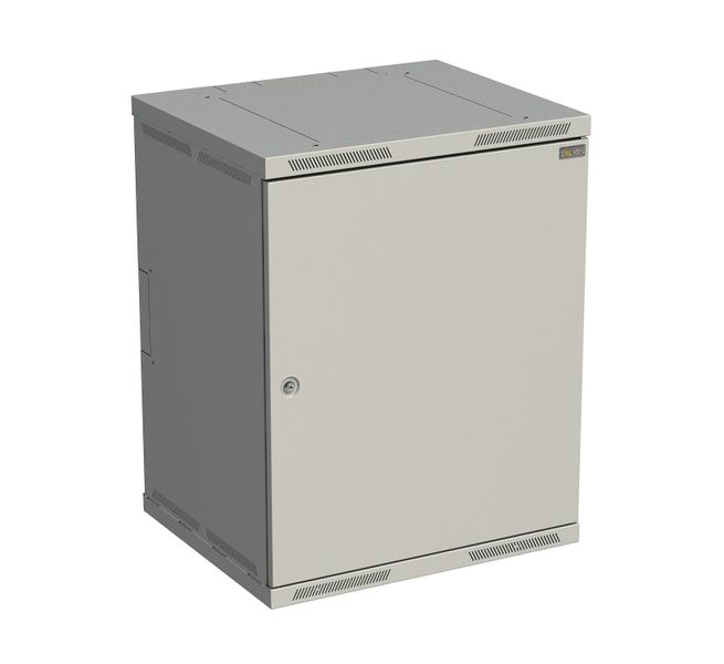 Rozvádzač nástenný SENSA 15U 500 mm, dvere plech, RAL 7035, SENSA-15U-65-21-G