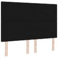 vidaXL LED hlavová doska s LED pásikmi Čierny 144 cm látka