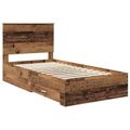 vidaXL Rám postele Staré drevo 100 x 200 cm Kompozitné drevo