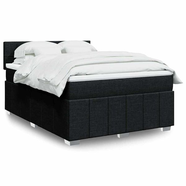 vidaXL Boxspring posteľ s matracom čierny 140x190 cm látka