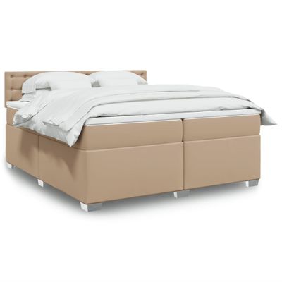 vidaXL Boxspring posteľ s matracom kapučínová 200x200 cm umelá koža
