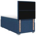 vidaXL LED boxspring posteľ s matracom Modrá 90 x 200 cm Látka