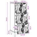vidaXL Zásuvkový kabinet Čierna 33 x 34,5 x 90 cm Kompozitné drevo