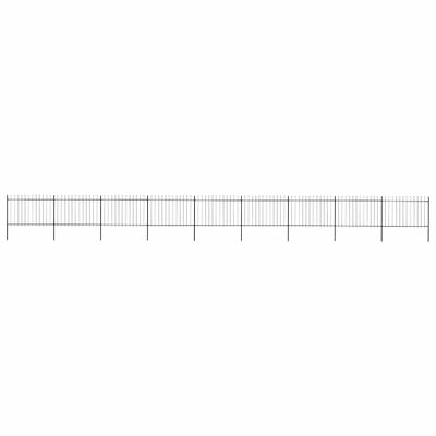 vidaXL Záhradný plot s vrchnou časťou z ocele 1506x120 cm čierny