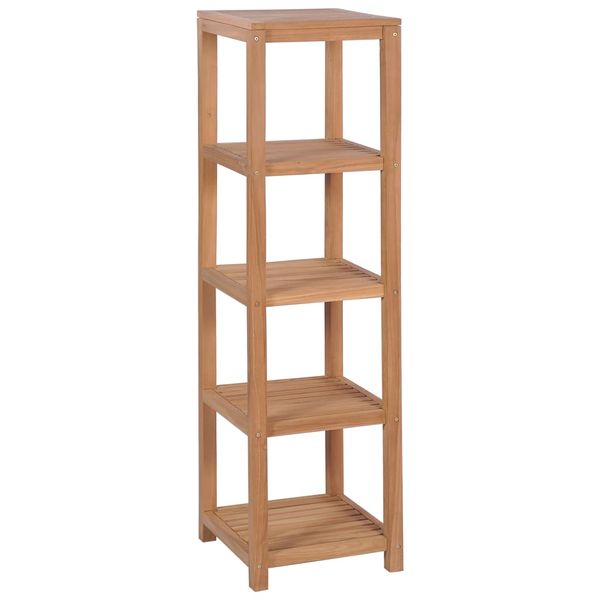 vidaXL Kúpeľňový regál z teakového dreva so 4 poličkami 42x42x165 cm