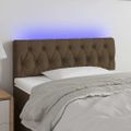 vidaXL Čelo postele s LED tmavohendé 90x7x78/88 cm látka