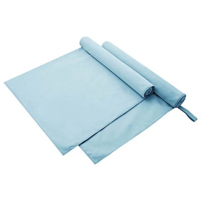 vidaXL Športové uteráky 2 pcs Modrá 180 x 90 cm Polyester a polyamid