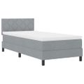vidaXL Posteľ s pružinovým rámom Svetlosivá 90 x 200 cm látka