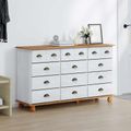 vidaXL Komoda ASKIM Biela 79 x 40 x 133,5 cm Masívne borovicové drevo