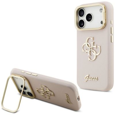 Puzdro Guess Grained Big 4G & Stand Camera pre iPhone 17 Pro ružové