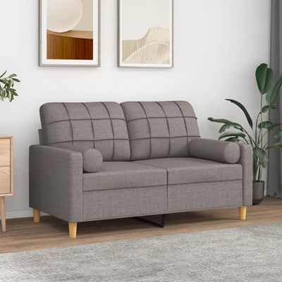vidaXL 2-miestna pohovka s vankúšmi sivohnedá 120 cm látka