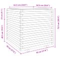 vidaXL Záhradný kvetináč biely 70x70x72,5 cm borovicový masív