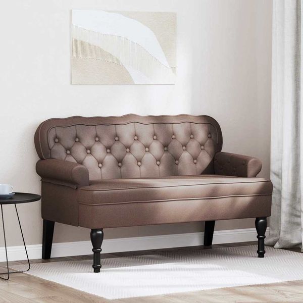 vidaXL Chesterfield lavica Hnedá 119,5 x 64,5 x 75 cm Umelá koža