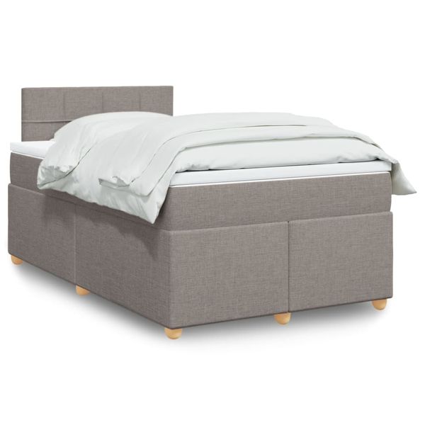 vidaXL Boxspring posteľ s matracom sivohnedý 120x200 cm látka