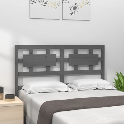 vidaXL Čelo postele sivé 125,5x4x100 cm masívna borovica