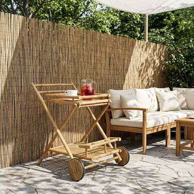 vidaXL Čajový vozík na kolieskach Prírodná 79 x 67.5 x 84 cm Bambus
