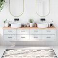 vidaXL Kúpeľňová doska 220x60x(2-4) cm neošetrený masív