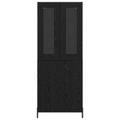 vidaXL Highboard Čierny dub 69,5 x 34 x 180 cm Kompozitné drevo